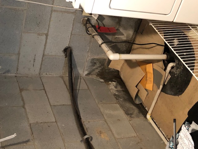 Water staining around a basement sump