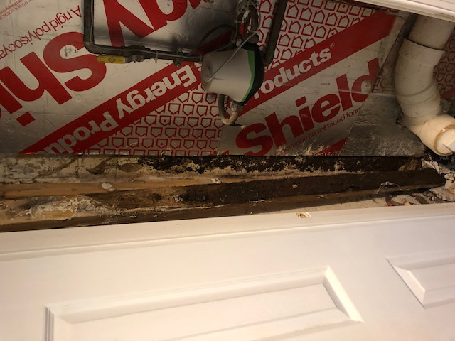 Additional rotted framing uncovered during restoration