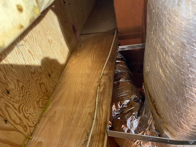 Deteriorated crawlspace ductwork found during inspection